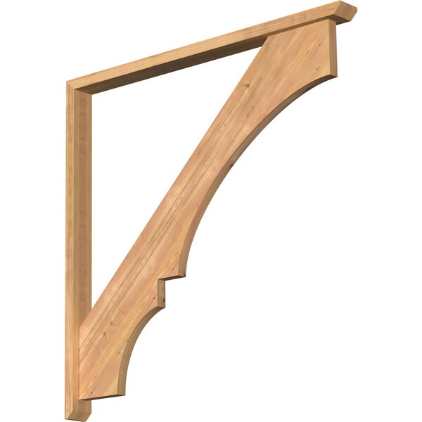 Ekena Millwork Balboa Slat Smooth Bracket w/ Offset Brace, Western Red Cedar, 3 1/2"W x 46"D x 46"H BKT0402X46X46BOA06SWR - main